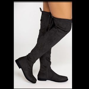 Black Suede over the knee Boots
